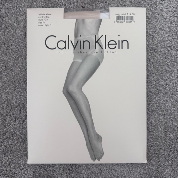 CALVIN KLEIN INFINITE SHEER CONTROL TOP PANTYHOSE STYL 705 Light 1 SZ B - Picture 1 of 6